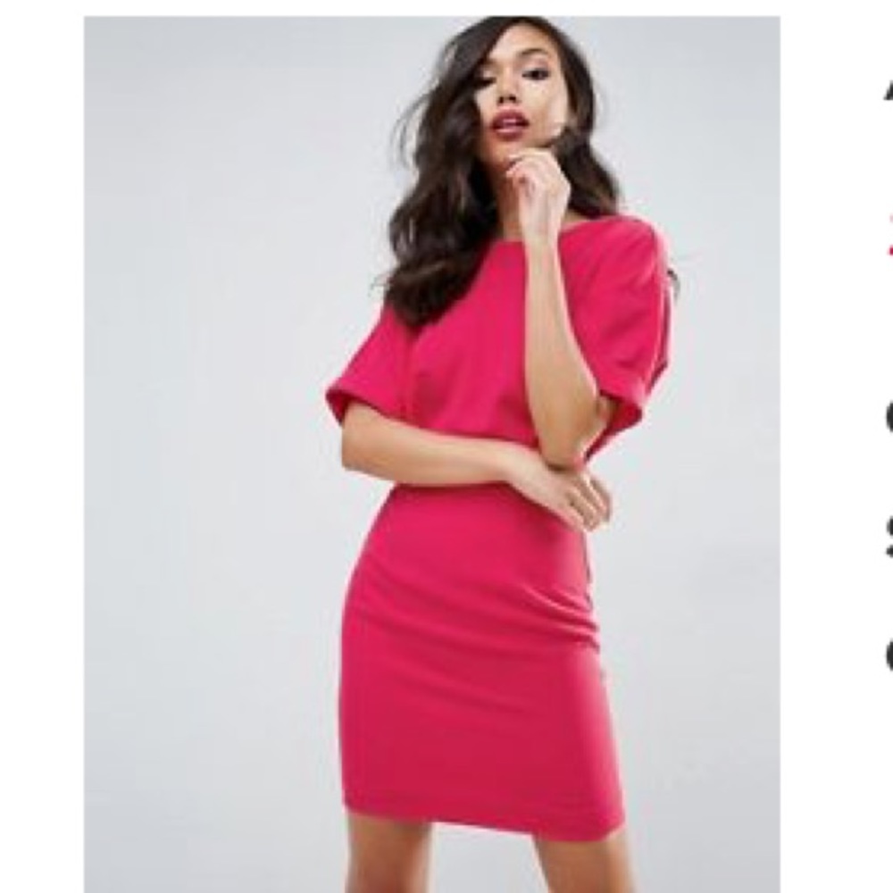 Asos raspberry wiggle mini dress